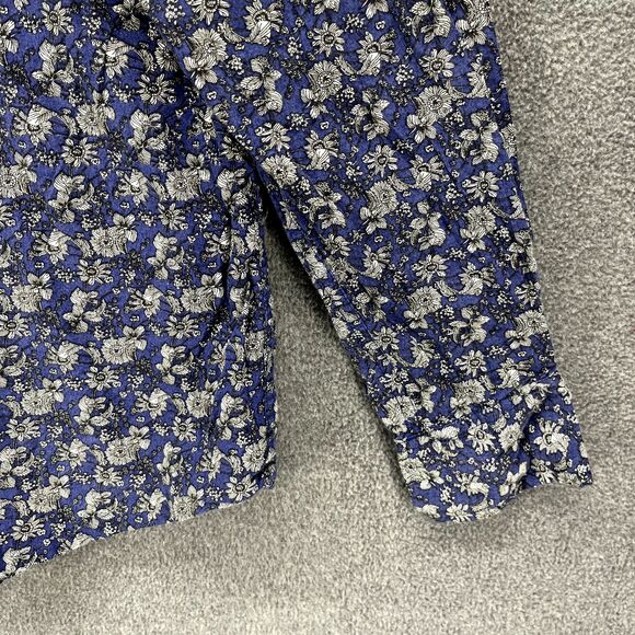 Alexander Jordan Shirt Mens‎ XL Blue Floral Long Sleeves Casual Button Down - Picture 5 of 15